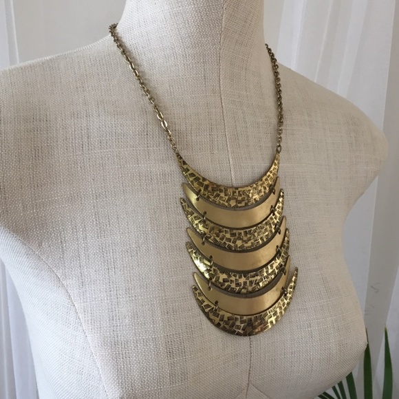 Gold Tone Statement Necklace - Picture 4 of 5